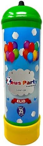 Zeus Party Elio per palloncini - Kit Bombola gas elio 2,2 lt che gonfia fino a 35 palloncini NON INCLUSI per feste e party di ogni genere