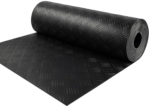 LILENO HOME Riffel Gummimatte Meterware 100x100 cm - Gummiläufer Riffelmatte (3mm) als Werkstattboden, Antirutschmatte, Werkbank Auflage u. Bodenmatte - Gummi Matte für Keller, Anhänger, Garage