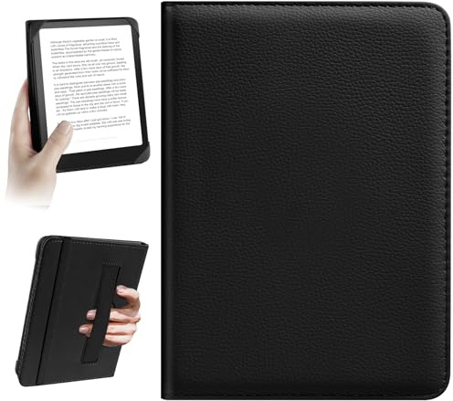 HoYiXi Universal Funda 6.8'' 7 E-Book Reade Compatible Con Kindle Paperwhite/Kobo/BOOX T68/iReader Ocean/Sony,6.8-7 eReade Protective Cover Case, Elastic Rope,Negro