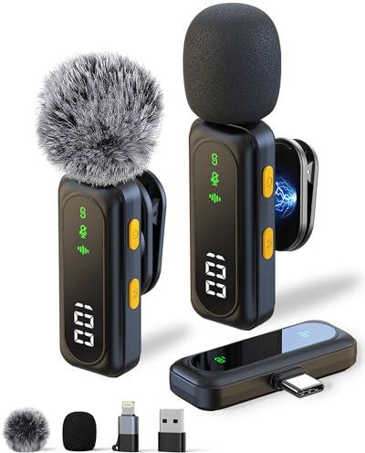 Aiwgyibo Mikrofon Handy – Ansteckmikrofon kompatibel mit iPhone/Android/PC, Magnetisches Microphone mit Geräuschunterdrückung, geeignet für Live-Streaming, Vlogging, YouTube und Interviews