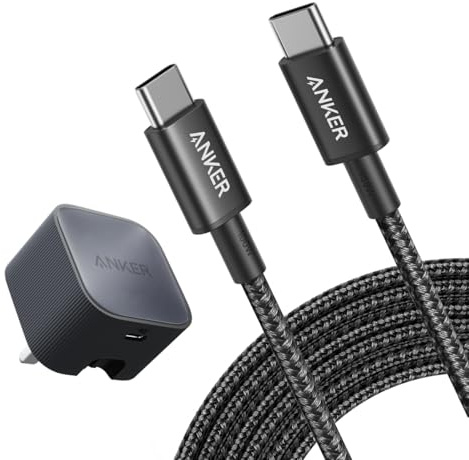 Anker Nano USB C Plug and USB C Charger Cable（10ft/3m）, 30W High-Speed USB C Charger with Foldable Plug, PIQ 3.0 and PPS Fast Charging, For iPhone 17/16/15/14/13 Series, Pixel, Galaxy, iPad, and More