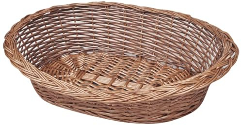 Hoopleep Willow Dog Basket, Natural 50 cm Pet Bed for Cats & Small Dogs, Lightweight Woven Design, Durable & Easy Clean, Indoor Outdoor Use