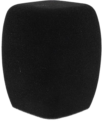 jojofuny Protector de Micrófono de Esponja Negra Cuadrada, Cubierta Antiviento para Micrófono de Mano, Filtro Antipop para Grabación y Karaoke, Reducción de Ruido para Estudio