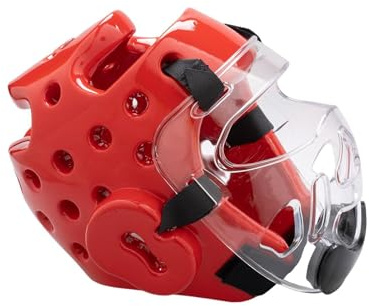 POXZSFX con protezione per la testa da boxe e kickboxing, imbottitura in NBR e viso trasparente per il comfort, protezione per la testa da boxe e kickboxing, copertura per naso e