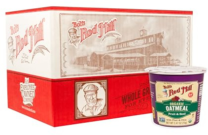 Bob's Red Mill Organic Oat Cup, Fruit & Seed, 1 cup (Pack of 12)- Non GMO, Whole Grain, Kosher