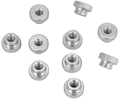 M3 M4 M5 M6 M8 M10 Acero al carbono niquelado a mano Apriete las tuercas moleteadas del pulgar con las tuercas(M3（10pcs）)
