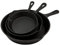 Juego de 3 sartenes de hierro fundido pre-sazonadas naturalmente antiadherentes | Horno estufa de inducción barbacoa segura para cocina interior/exterior | 6 8 10 | Ideal para asar freír