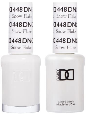 DND White Collection Gel Polish Set, UV/LED & Air Dry, Matching Duo, 448 Snow Flake, 0.5 Fl Oz