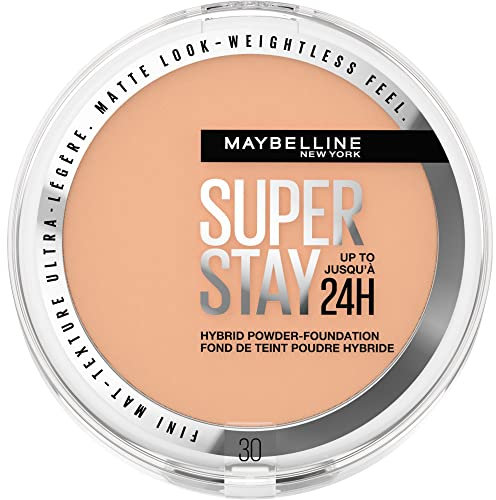 Maybelline New York - Fond de Teint-Poudre Hybride - Longue Tenue - Couvrance Mate Lumineuse - Vegan & Waterproof - Tous Types de Peaux - Superstay 24H - Teinte : 30 - Emballage Blister - 53 g