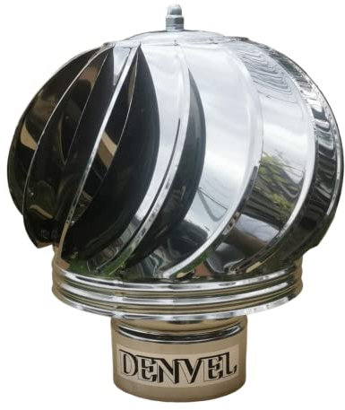 Cabezal de chimenea giratorio de acero inoxidable para chimenea, accesorio de ventilación para chimenea (80 mm de diámetro)