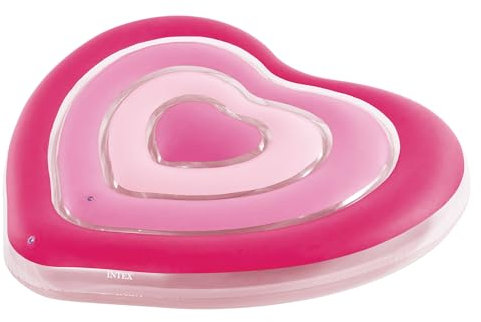 Intex 58727EU - Materassino Gonfiabile Cuore, Vinile, Rosa, 1.68 x 1.42 m / 66 x 56