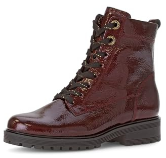 Gabor Bottines à lacets pour femme, largeur supplémentaire confortable (H), Bordeaux 88, 38 EU