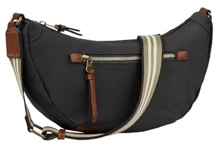 camel active Damen Schultertasche mit Gewebeband Schwarz, Womenswear-S