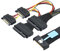 Yuattory Câble Adaptateur de Serveur Slimline SAS MCIO 8i 74P vers 2-SFF 8639+15P Câble Multifonction de Serveur d'alimentation