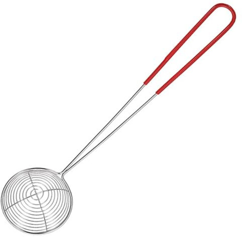 Professional Stainless Steel Spider Skimmer - 12 Heavy Duty Non-Stick Strainer Spoon for Frying/Pasta/Hot Pot, Commercial Kitchen Tools with Anti-Slip Handle (Restaurant Grade)