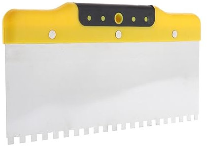 Truelle crantée pour cloison sèche - Spatule dentée - 250 mm - Jaune/noir