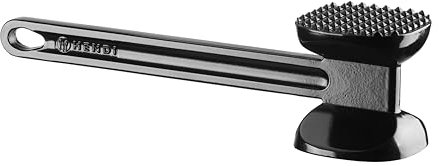 HENDI Attendrisseur de viande manuel XL, marteau à steak, maillet à viande, double face, marteau de cuisine pour attendrir la viande, 300x80x(H)80mm, aluminium, noir