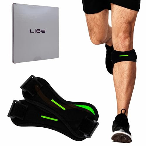 LIBe Rodillera Rotuliana, Unisex Ajustable 2 Uds, Línea Verde - Cinta Rotuliana para el Alivio de la Tendinitis, Rodilleras Menisco y Ligamento, Rodillera Deportiva Running para Gym, Correr, Voleibol