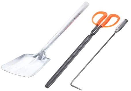 Ciieeo Juego De Herramientas Para Chimenea Pala Para Carbón De Barbacoa Gancho Para Pala De Hierro Resistente Y Resistente Al Desgaste.