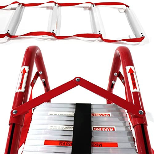 JYHHGDS Fire Escape Ladder, Rope Ladder for Adults & Kids, Portable fire Emergency Escape Ladder from Balcony, 13/24/32Ft fire Safety Ladder with Anti-Slip Rungs,13FT/4M