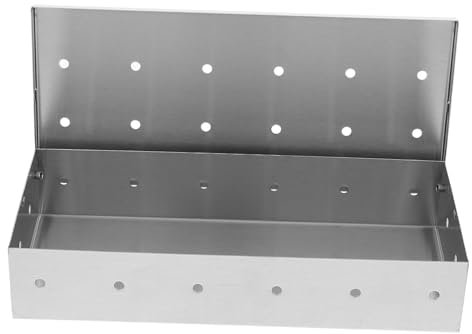 IMIKEYA Scatola Per Affumicatura in Inossidabile Con Accessorio Per Barbecue Per Grill Gas o Compatibile Con Trucioli Di Legno