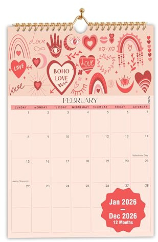 mudrit Wall Calendar 2026, 12 months planner from Jan 2026 - Dec 2026, Spiral Bound for Office, Home, Family, Business, School, Appointment Planning, Size- 12 X 17