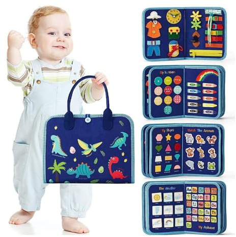 IZDUDO Busy Board Montessori, Planche Activité Tableau Sensoriel, Livre Jouet de Développement Motricité Fine & Éducation Préscolaire, Jeux Educatif pour Garcon Fille#2