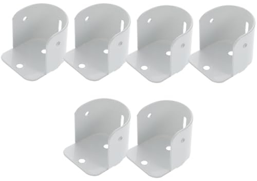 BESPORTBLE 6 pezzi Supporti per Asta in Ferro Bianco Staffe Resistenti per Bastone Armadio Montaggio Parete per Doccia Balcone e Lavanderia Porta Asciugamani e Abiti Antiruggine e Robusto