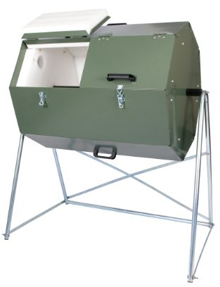 Jora Composter JK 270 - Outdoor Dual Chamber Compost Tumbler - 70 Gallon - Galvanized Steel Construction