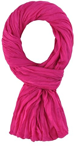 ALLEE DU FOULARD Bufanda Fular Pañuelo Estola Chal 100% Algodón – Rosa Fucsia - Tamaño 200 X 110 CM – Mujer y Hombre - Cómodo y Ligero