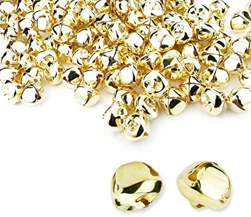 ‎Augshy 50 Pieces Gold Jingle Bells 4/5Inch Craft Bell Bulk for Christmas Home and Pet Decorations