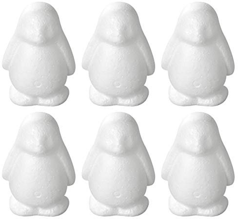 PRETYZOOM Styropor Figuren Pinguin DIY Handwerk Schaum Tierfiguren Weiß Pinguin Modellierung 6pcs Weihnachten Hochzeit Festival Party Dekoration Schulprojekte Weihnachtsdeko Weihnachtsschmuck