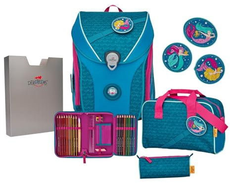 DerDieDas Ergoflex MAX Schulranzen Set 5-TLG. Exklusiv Superflash Meerjungfrau