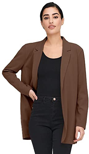 JdY Elegante Blazer a Maniche Lunghe, Basic Cardigan, Giacca da Lavoro, Senza Chiusura, JDYGEGGO, Colori: Marrone, Taglia: XXS, Aztec., XXS