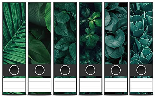 PAPERKIDDO 12 Stück Ordnerrücken Selbstklebend, Ordnerrücken Etiketten, Aufkleber für Ordnerrücken, Selbstklebende Rückenschilder für Breite Ordner mit 12 Aufkleber Zum Beschriften 61x192mm, Grüne