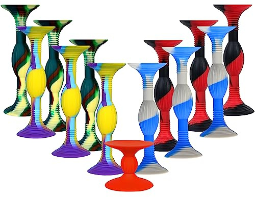 HugOutdoor 11 cm Grande Taille 12pcs 4 Couleur Coupe d'aspiration fléchettes sucteur de Silicone fléchettes Douces Enfants Jouets Collants Sports intérieurs en Plein air Jeux de Lancement