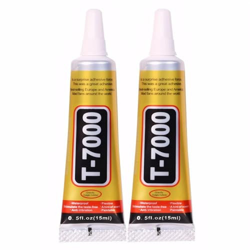 LINXINS T7000 Super Glue, Black Strong Glue 2x15ML Multi-Function Adhesive for Phone Jewelry Glass Wood Metal Fabric Crafts
