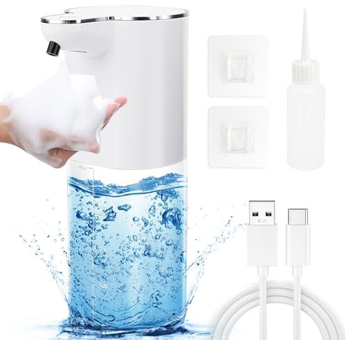Gamma di distributori automatici di sapone ricaricabili con sensori di movimento, impermeabili IPX5 e ricarica USB per cucina e bagno