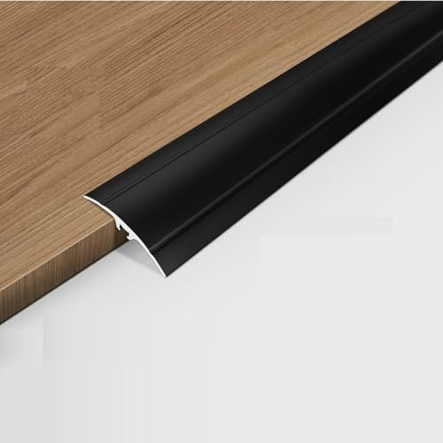 Lot de 2 profilés d'ajustement en aluminium, barre de transition, rail de transition, plinthe de sol, compensation de hauteur 0 à 15 mm, convient pour stratifié, tapis, parquet et vinyle, 90 cm x 5 cm