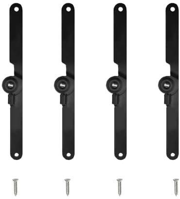 ONEBO 4 Charniere Meuble, Charniere Porte Placard, Charnière Inox, Adaptées Aux Portes de Placard de Cuisine, Coffres au Trésor ou Trappes de Grenier (Noir)