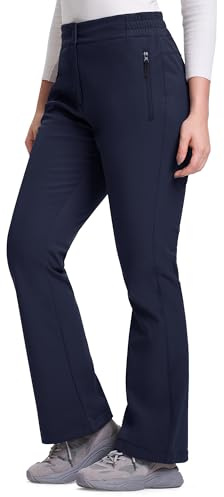 33,000ft Pantalon softshell pour femme - Imperméable - Coupe-vent - Doublure chaude - Pantalon de ski - Pantalon de trekking - Respirant - Pantalon thermique