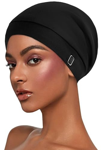 flintronic Bonnet Satin Cheveux Nuit, Chapeau de Sommeil Unisexe, Coiffe pour Chimio, Bonnet de Soin Capillaire en Soie pour Femme Homme