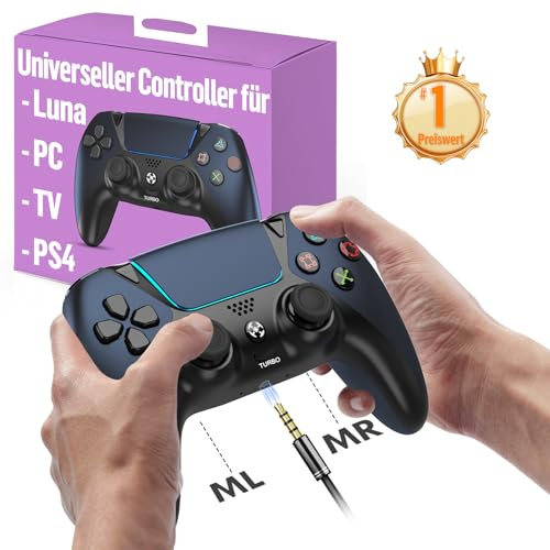 Ymir Wireless Luna Controller für Fire TV Stick,Gaming Controllers Alternative for Luna,PC Bluetooth Gamepad für Tablet Android Handy,ALPS Joysticks ohne Drift Turbo Gyro 1200mAh Akku Schwarz