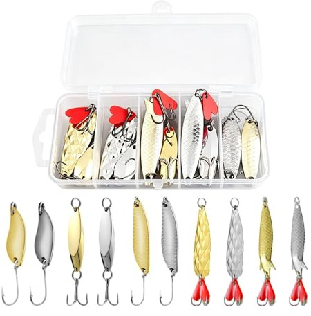 Fiskbete, blinkers, spoons, spinnbete med krok – skedblinkers – för reservoardamm, strand, hav, sur, sjö, flod, utomhus