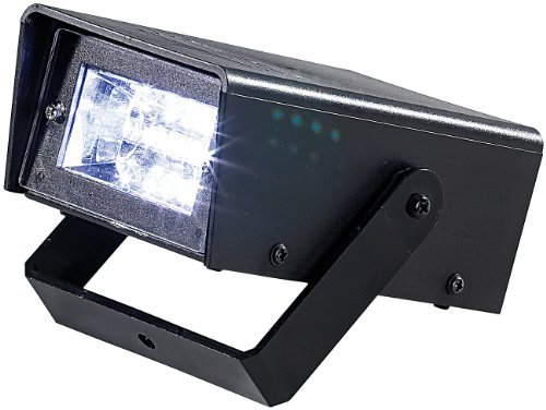 Lunartec Estroboscopios para iluminación de escenarios y ev - Estroboscopio: Disco estroboscópico LED con Funcionamiento por batería (Estroboscopio lámpara, Lámpara estroboscópica Partido)