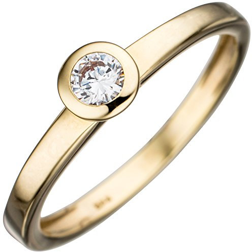 Jobo Damen-Ring aus 8 Karat 333 Gold mit Zirkonia Größe 60