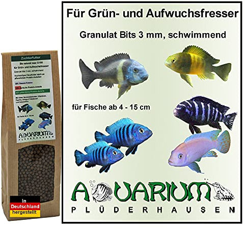 AQUARIUM-PLÜDERHAUSEN Ausgewachsene pflanzenfressende Süßwasserfische,Grün-/Aufwuchsfresser,110g/250ml