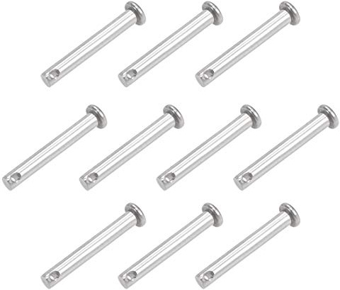 sourcing map 10 Stück Steckbolzen Einloch Gabelkopfstifte Gelenkstift Splintstift Flachekopf 5mm x 35mm aus Edelstahl 304