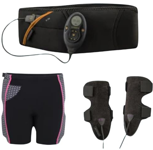 Slendertone Pour femmes ceinture abdominale, short et brassards tonifiants, Polyuréthane, Noir, 69 - 119 cm, 27 - 47 cm, 34 - 40