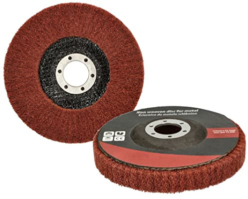 KOTARBAU® 2 x Discos de limpieza de fibra no tejida 125 x 22,2 mm, Disco abrasivo no tejido, Disco de limpieza para amoladora angular, Disco de Pulido, Rueda de Pulido de Aleta de Fibra de vidrio